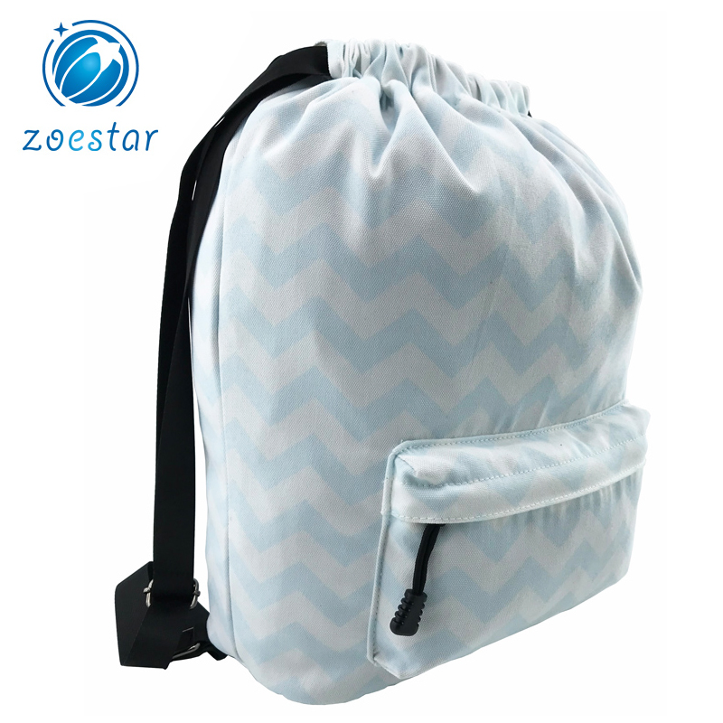 Custom Logo Sublimation String Polyester Nylon Gym Drawstring Bag Backpack with Logo