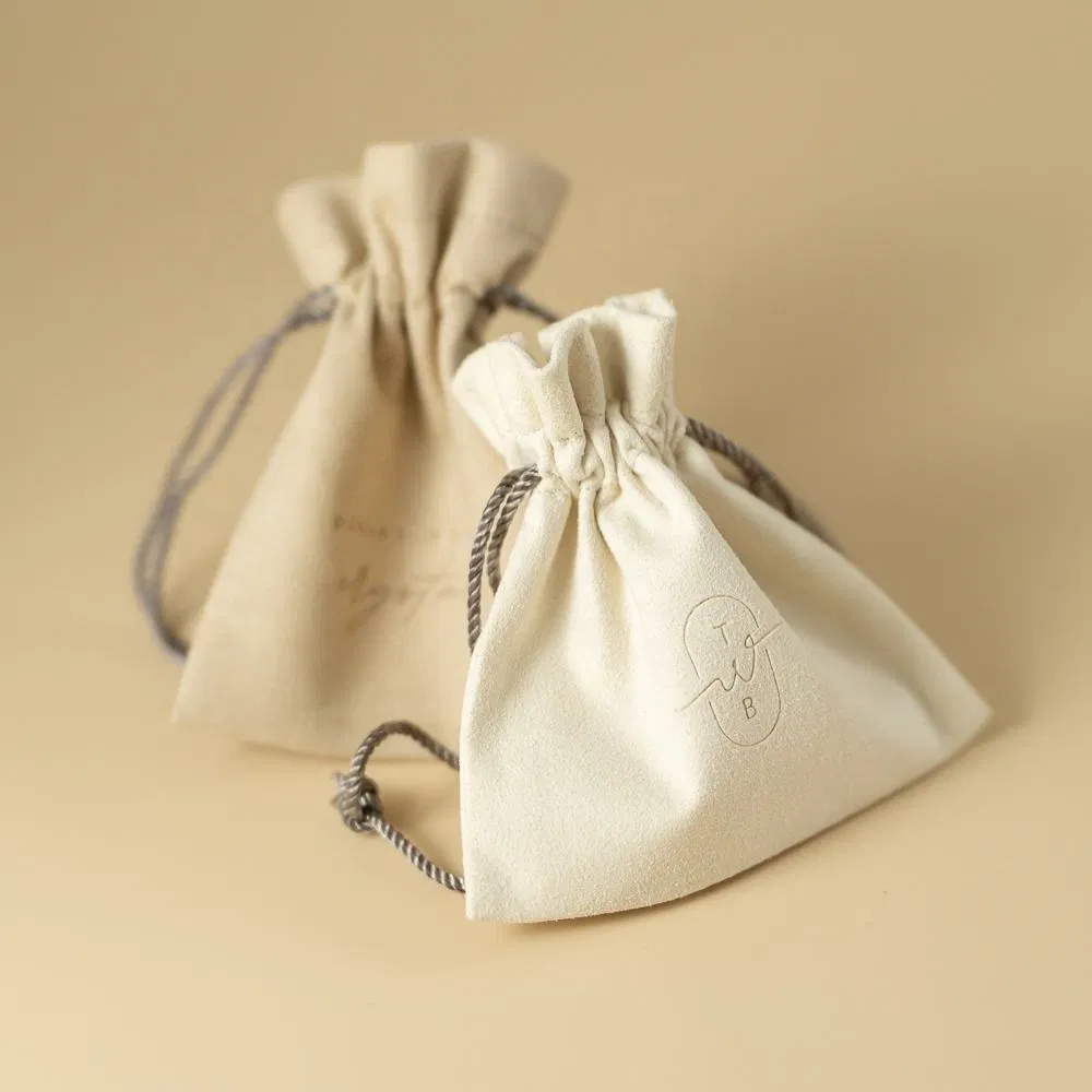 Printed Velvet Suede Drawstring Bag