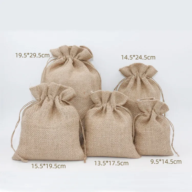 Burlap Bags Wedding Sacks Linen Sack Cocoa Jute Bag Favor with Drawstring