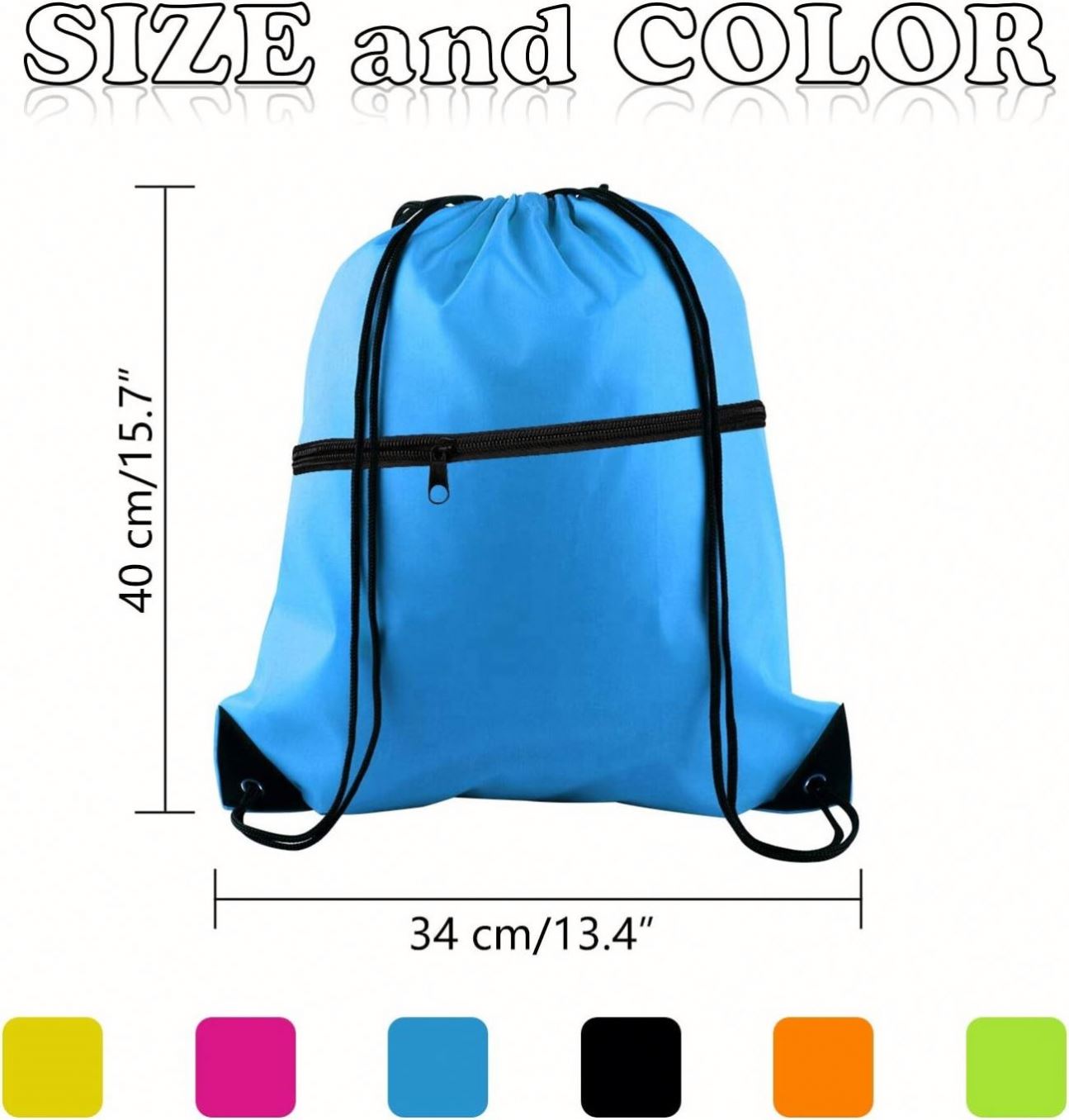 Drawstring Backpack Sports Gym String Bulk Cinch Bag Sack Pack Polyester Soft Washable for School Yoga Sport Gym Traveling