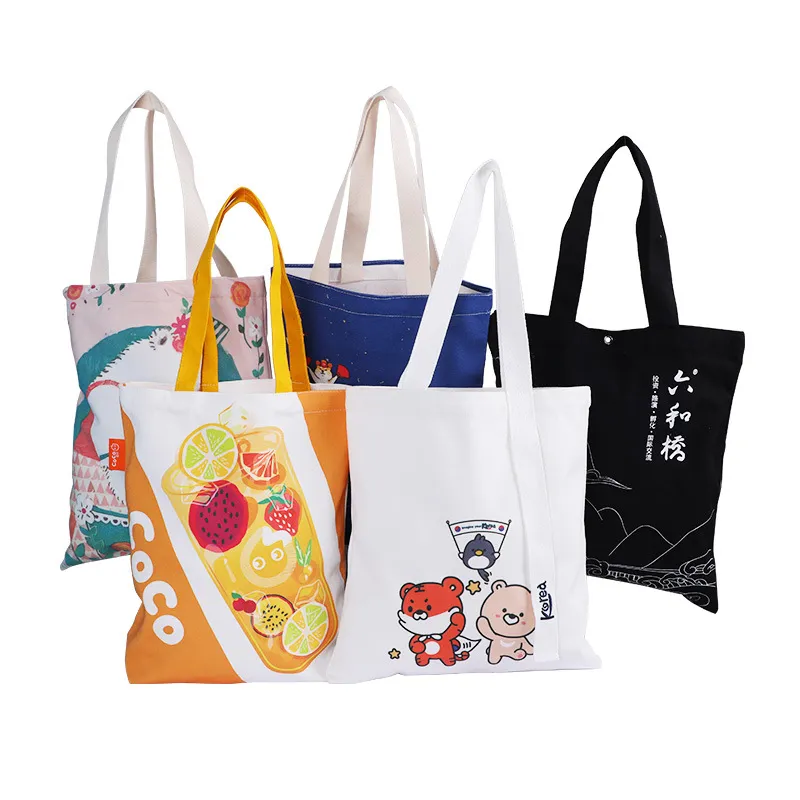 Custom Promotion Cheaper Outdoor Drawstring Cotton Canvas Shopping Tote Bag