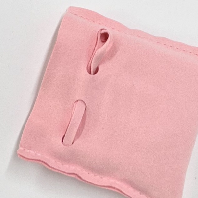 7.5*8.5cm High Quality Pink Microfiber Suede Luxury Mini Jewelry Pouch Earrings Small Gift Bags
