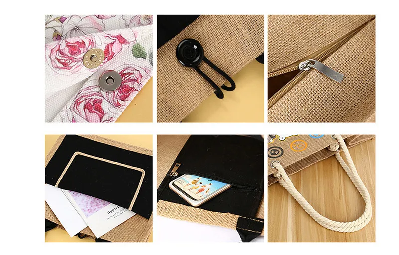 Wholesale Natural Burlap Drawstring Pouch Custom Printed Gift Bag Interesting Casual Handbag Design for Wedding Favor Party Supply