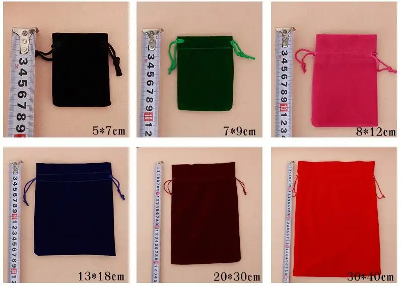 Custom Printed Suede Drawstring Jewelry Velvet Pouches