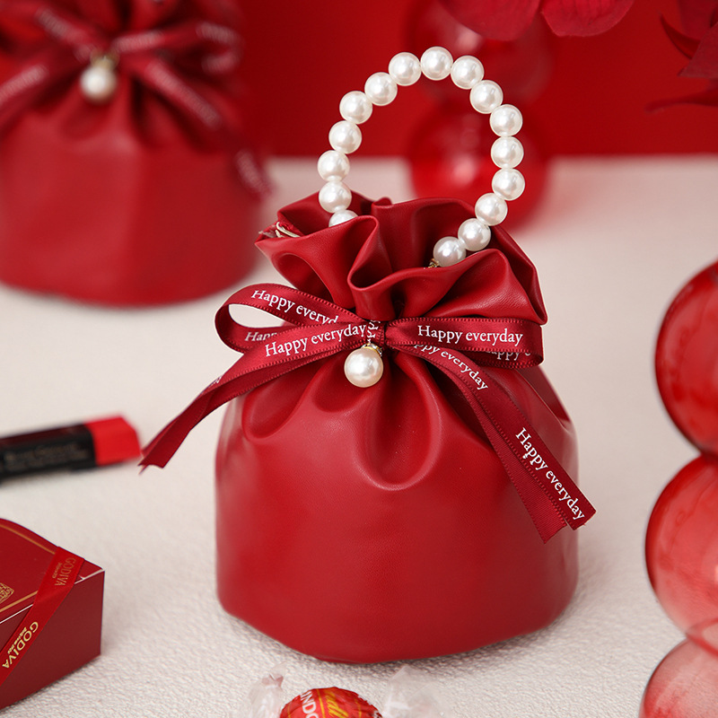 PU Leather Drawstring Gift Bags