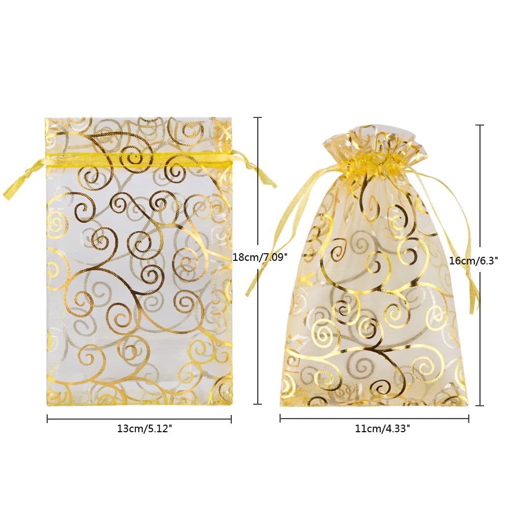 Recyclable Custom Logo Organza Mesh Cosmetic Bag Sheer Drawstring Pouches for Cosmetics &amp; Gifts