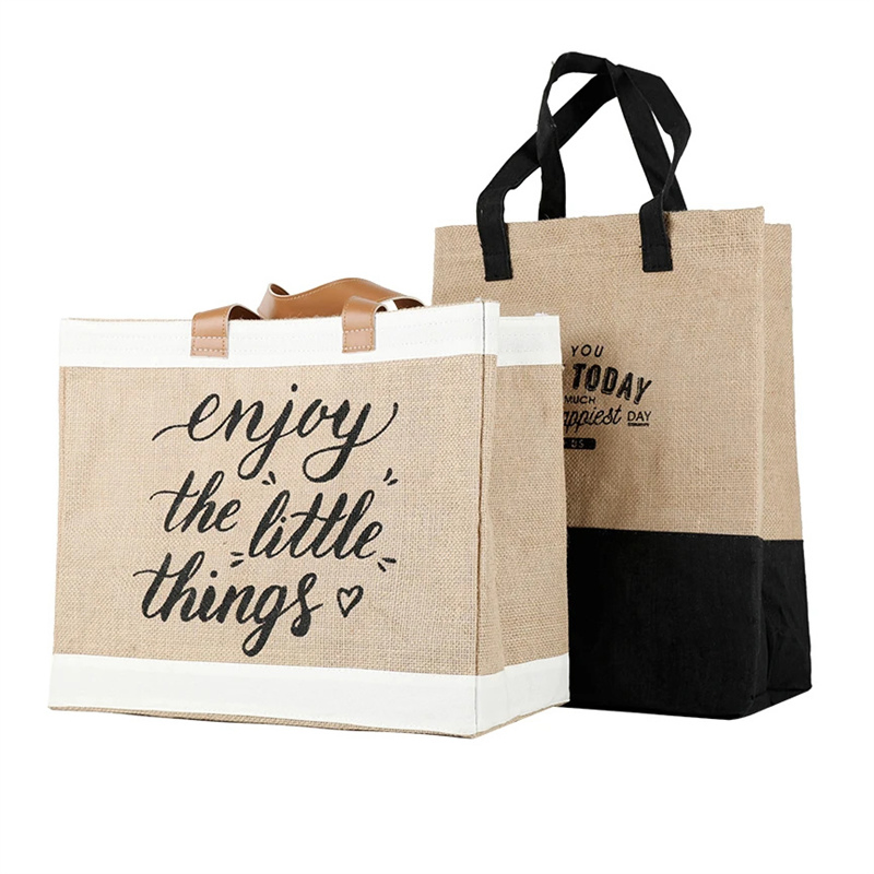 DICDE Wholesale Natural Burlap Drawstring Pouch Custom Printed Gift Bag Interesting Casual Handbag Design for Wedding Favor Party Supply