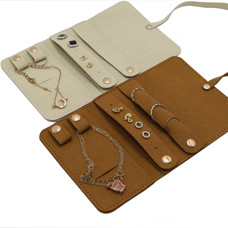 Microfiber Jewelry Pouch Portable Multi-Slot Bag Stylish Organizer Durable Jewelry Storage for Daily Carry Travel Gift
