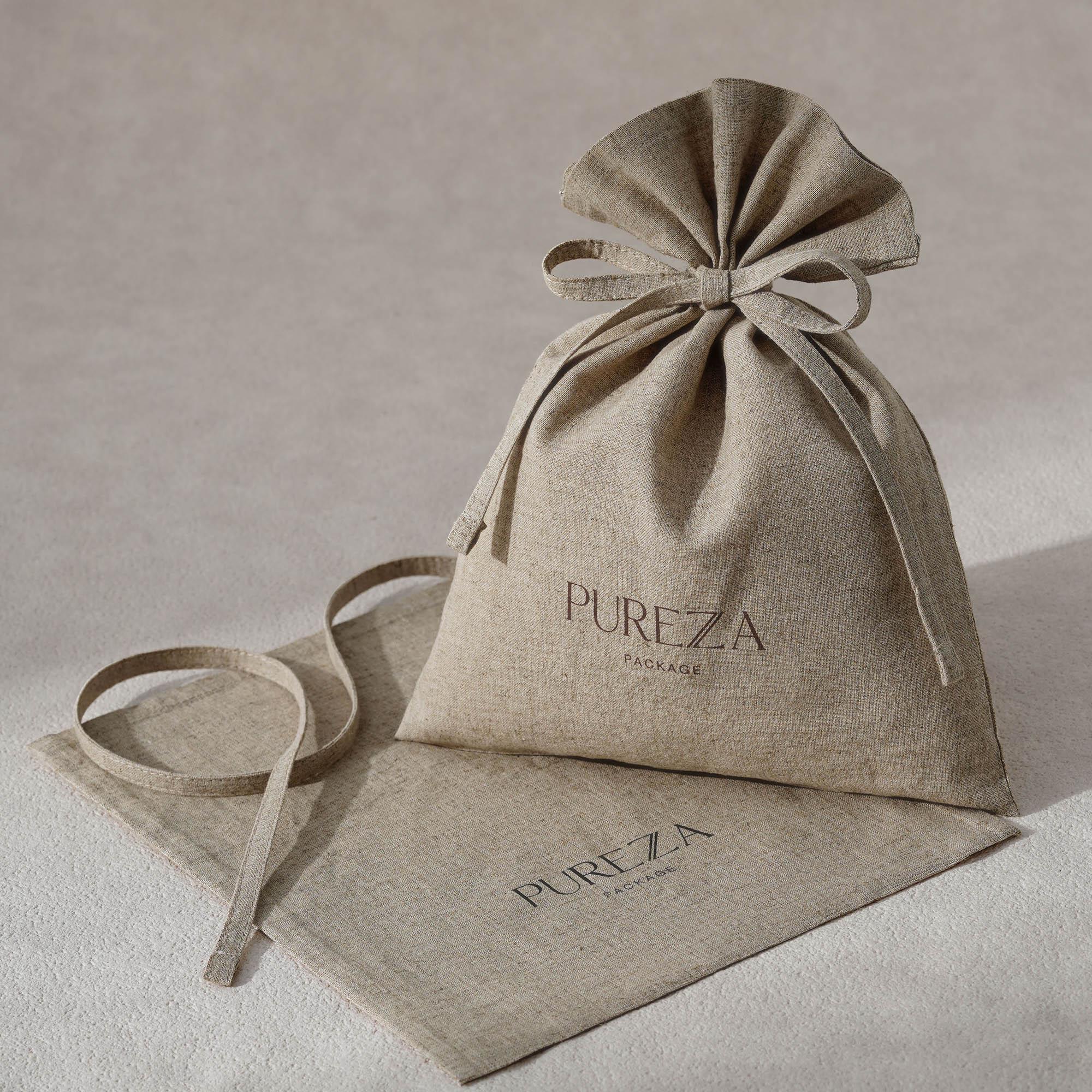 Wholesale Breathable Organza Sachet Pouches Burlap Linen Drawstring Bag for Coffee Bean Packaging Elegant Gift Idea