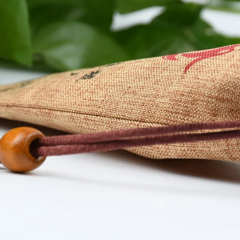 Fabric Bag Manufacturers Linen Storage Bag Horn Comb Retro Jute Storage Bag Jewelry Drawstring Drawstring Pocket Linen Bag