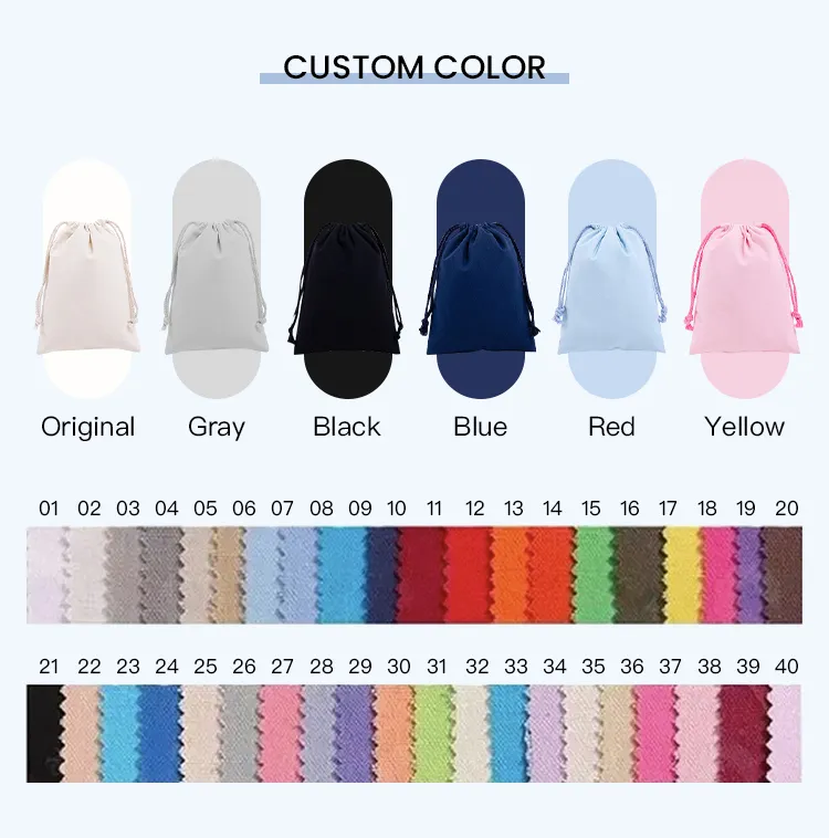 Round Cotton Linen Canvas Gift Drawstring Dust Bag