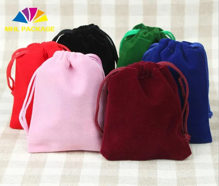 Custom Printed Suede Drawstring Jewelry Velvet Pouches