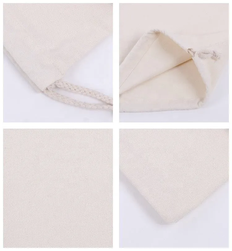 Colorful Canvas Custom Cotton Drawstring Bag with Logo