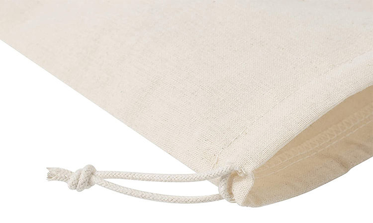 Custom Personalized Logo Printed Gift Canvas Cotton Double String Handbag Shoe Dust Drawstring Bag