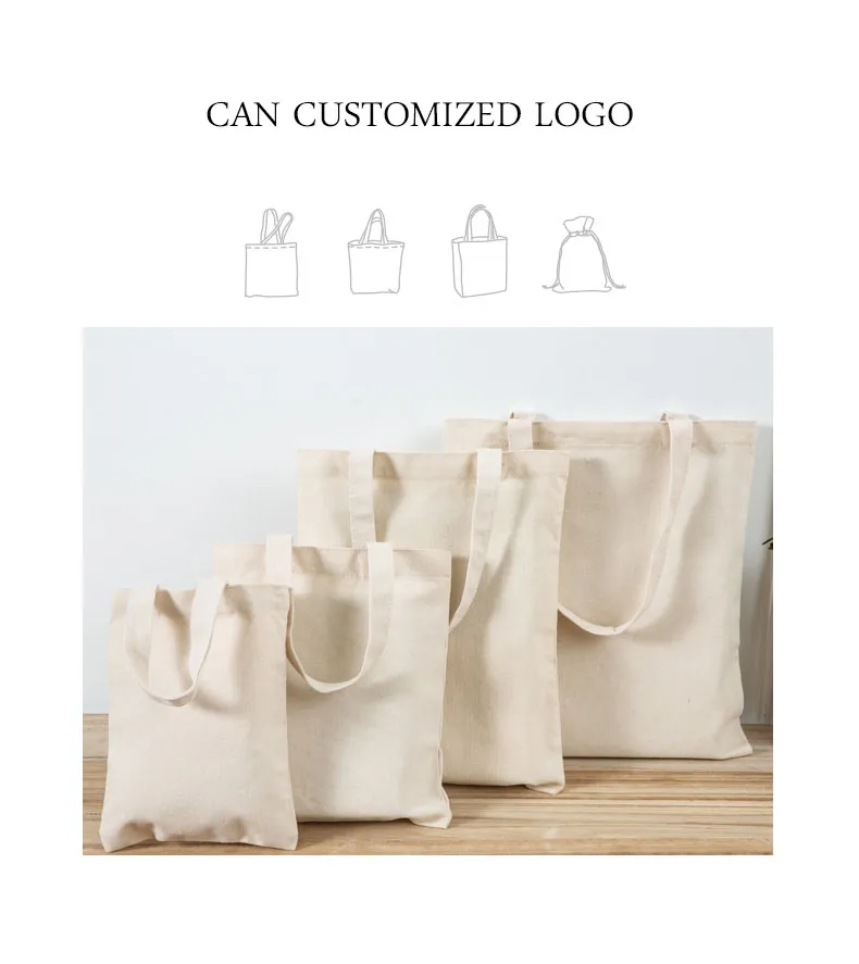 Custom Promotion Cheaper Outdoor Drawstring Cotton Canvas Shopping Tote Bag