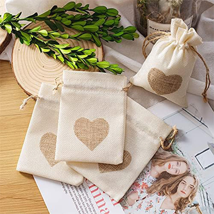 Wholesale Customised Natural Jute Burlap Drawstring Bag Large