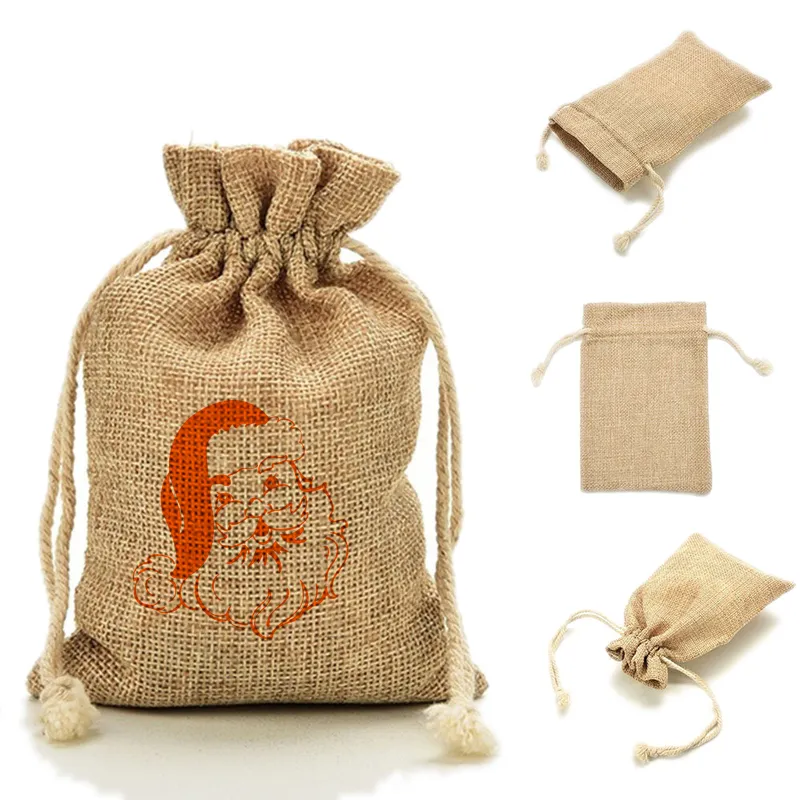 Eco Friendly Drawstring Jute Pouch Display