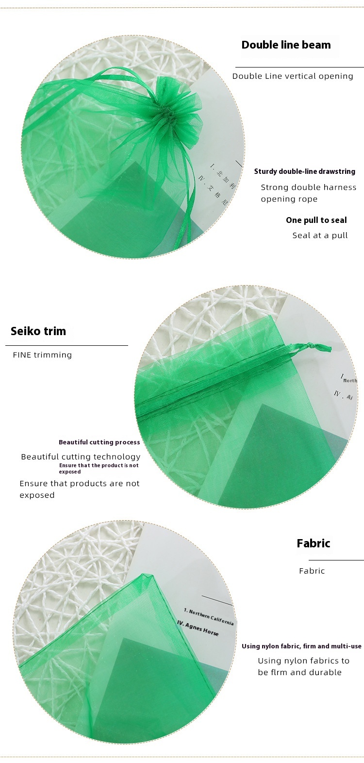 Pure Color Organza Gauze Bag