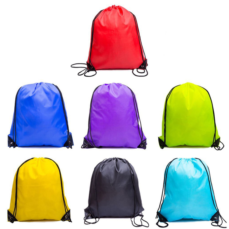 Wholesale Customized Promotional Cinch Bag Polyester Nylon Drawstring Shop and Backpack Draw String Bags with Custom Logos
