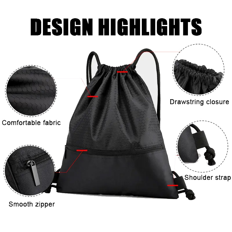 Custom Hot Man Women Polyester Drawstring String Bag Back Pack Custom Logo Cinch Sack Gym Tote Bag School Sport Bag New Style