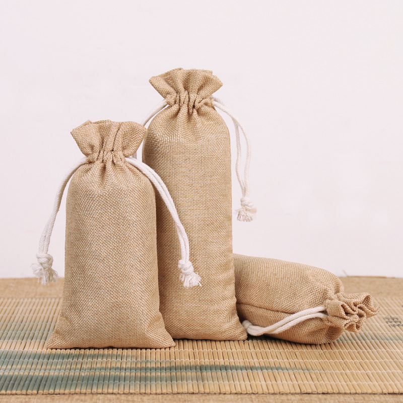 Linen Bag Drawstring Christmas Gift Packaging Dust-Proof Decorative Item Linen Cloth Bag