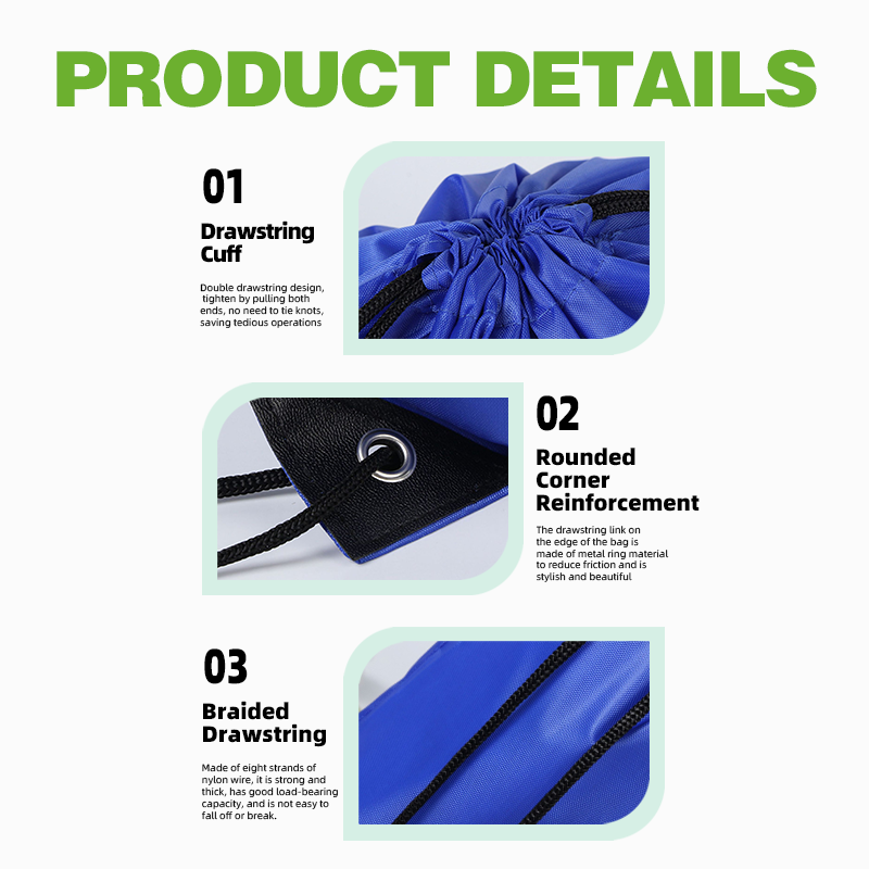 Custom Logo High Quality Custom 420D Polyester Nylon Drawstring Backpack Gym Bags String Back Pack Logo Sport Cinch Sacks