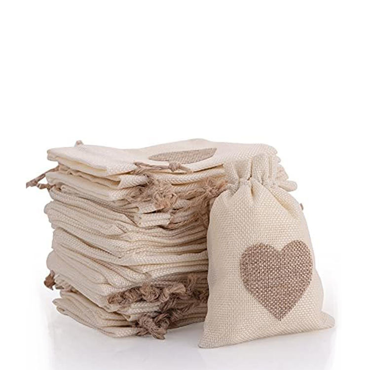 Wholesale Customised Natural Jute Burlap Drawstring Bag Large