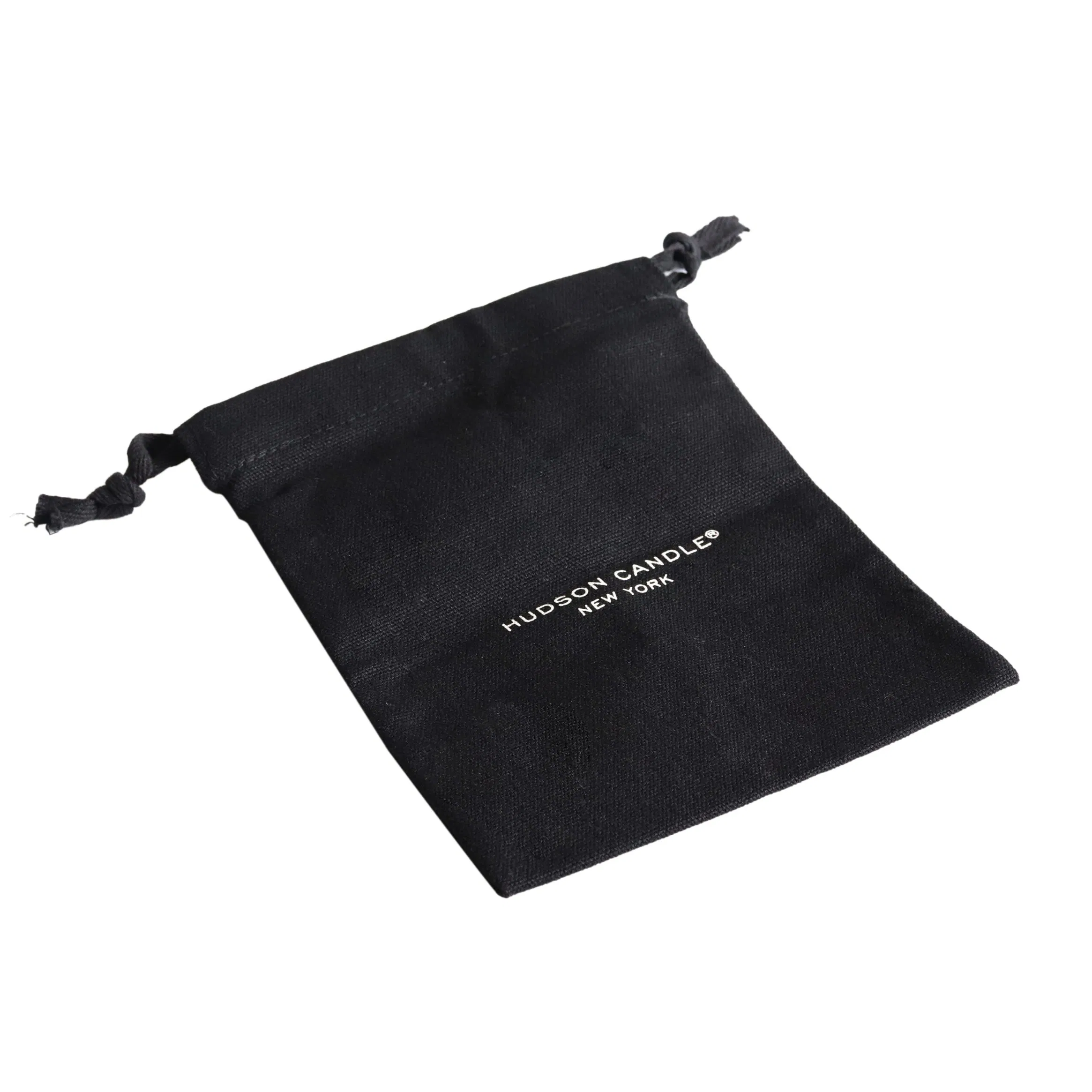 Custom Private Black Cotton Linen Canvas Drawstring Bag with White Printed Logo for Handbag Hat Cap Shoe Packaging Dust Pouch