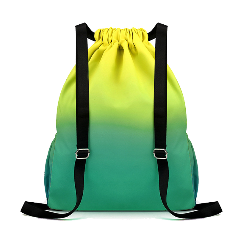 Fuliya Custom Large Capacity Outdoor Causal Sport Basketball Bag Waterproof Nylon Gradient Drawstring Backpack