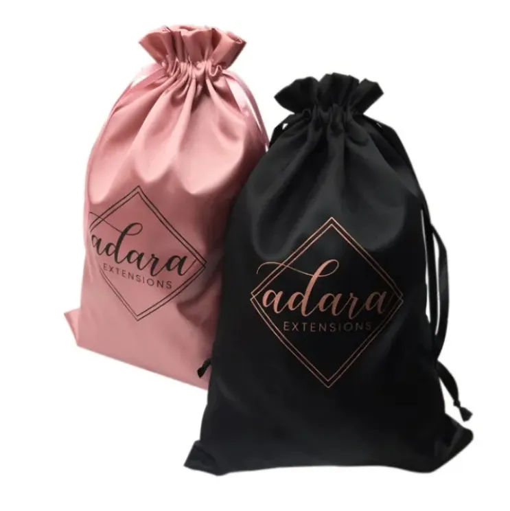 Custom Size Logo Lady Jewelry Drawstring Silk Satin Gift Dust Pouch