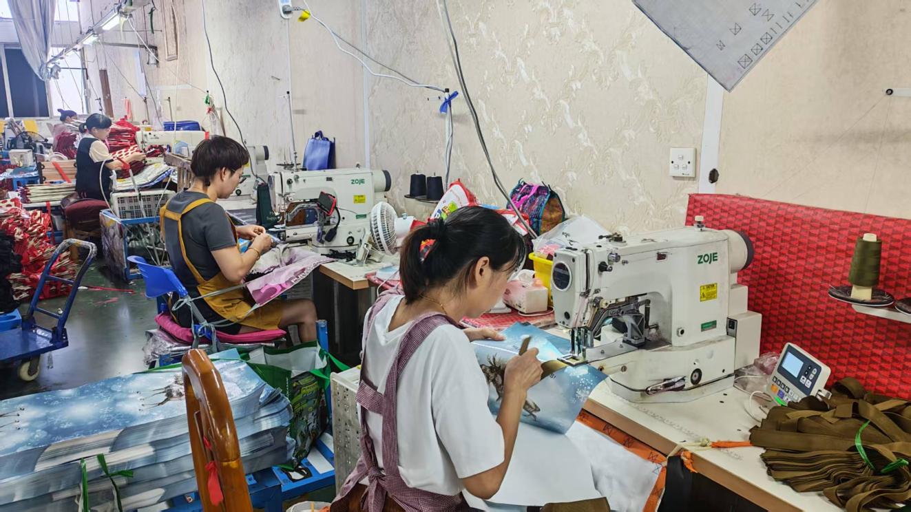 Industrial sewing machine type 2 at LAHD Bag factory for large-scale bag assembly
