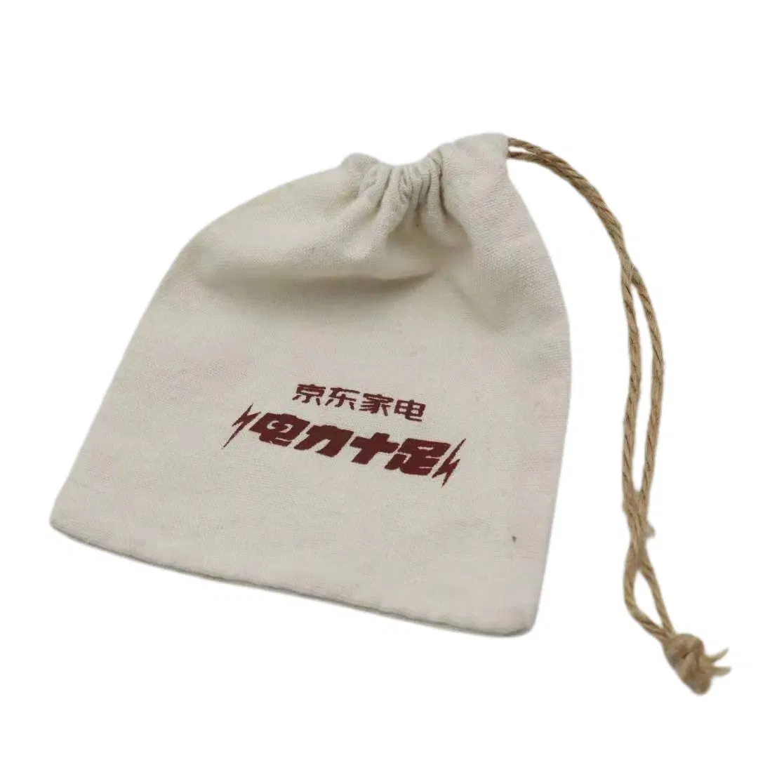 Source Manufacturers Promote The New Linen Bag with Delicate Texture and Drawstring Mouth Cotton Bag Food Tea Small Storage Bag