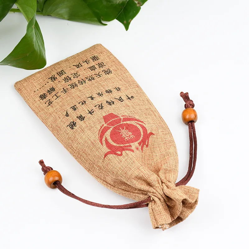 Fabric Bag Manufacturers Linen Storage Bag Horn Comb Retro Jute Storage Bag Jewelry Drawstring Drawstring Pocket Linen Bag