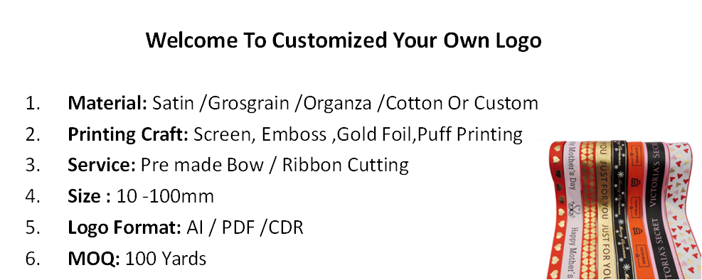 Custom Gold Foil Sheer Organza Printed Customised 5/8 Inch Black Polyester Foiled Tulle Organza Ribbon Roll With Printing