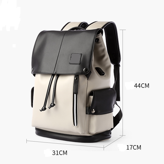 Drawstring Backpack Bag in PU Leather for Outdoor Activities
