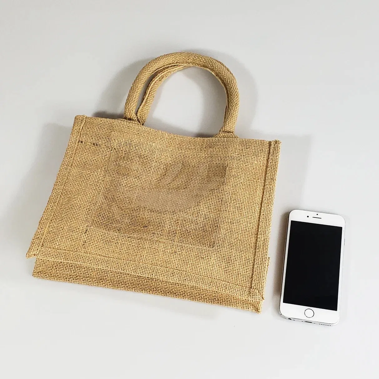Promotional Durable Rustic Wedding Favor Burlap Jute Tote Bags
