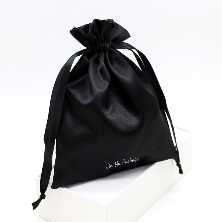 Luxury White Silk Satin Drawstring Jewelry Gift Packaging Pouch Bags Factory