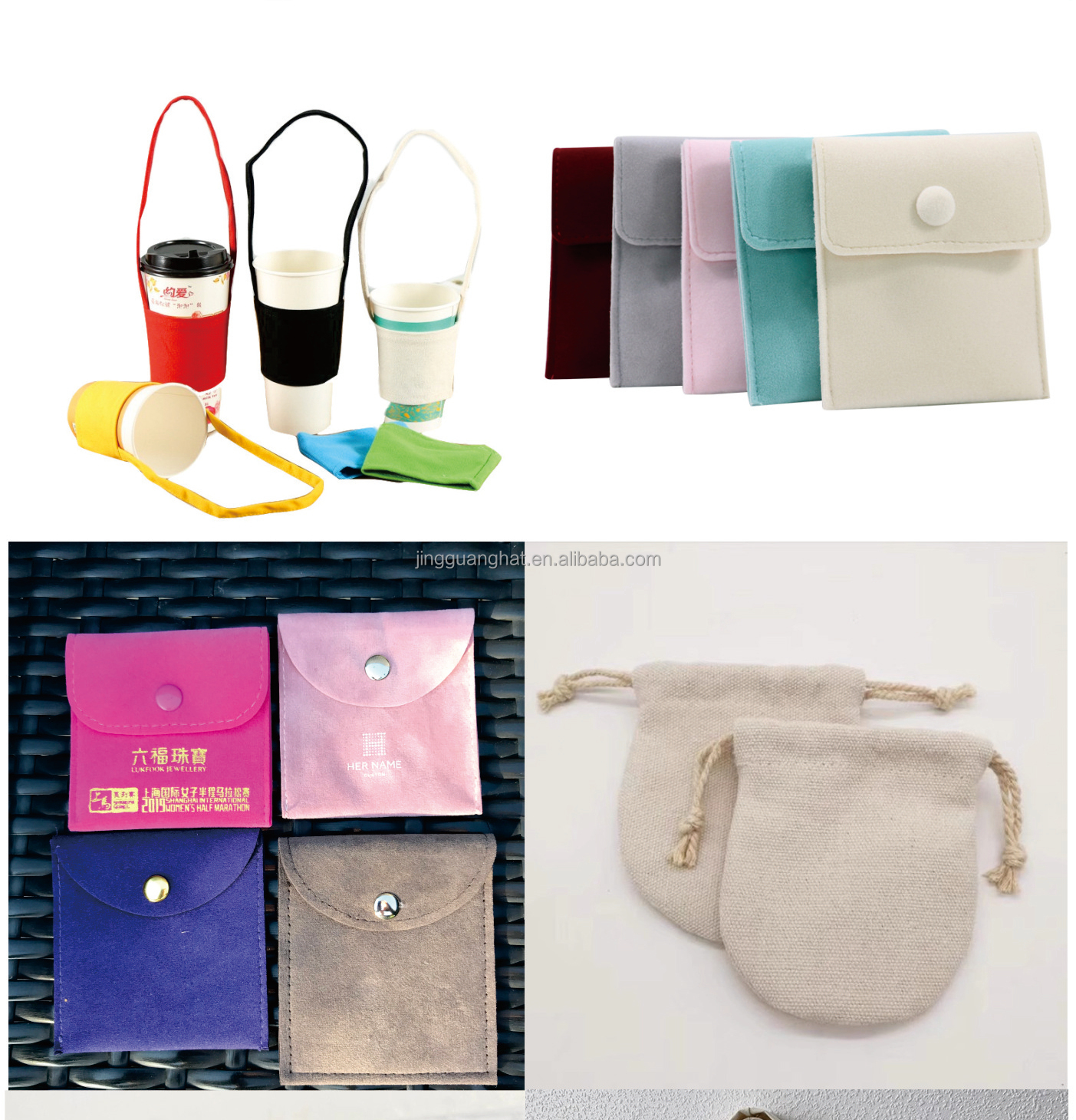 Custom Logo Printed Small Velvet Microfiber Pouch Suede Jewelry Gift Packaging with Insert Display