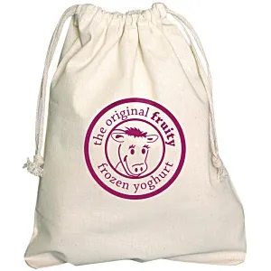 Custom Log Soft Organic Cotton Drawstring Gift Flap Pouch