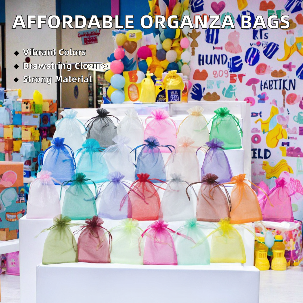 High Quality Colorful Drawstring Organza Pouches for Jewelry Candy &amp; Gifts Low MOQ Price Textile Packaging