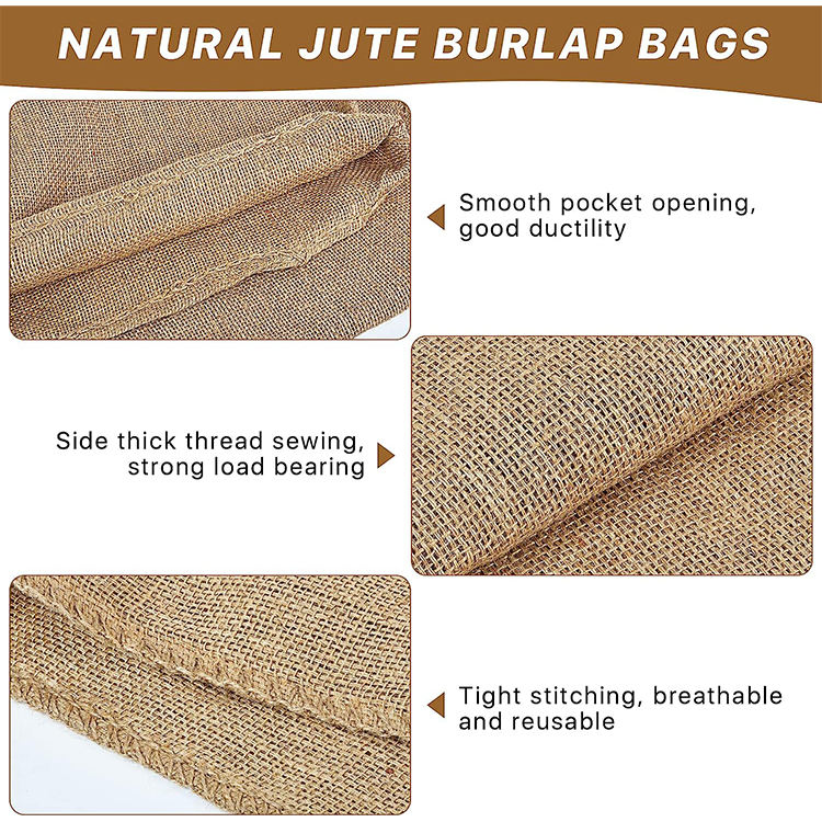 Wholesale Customised Natural Jute Burlap Drawstring Bag Large
