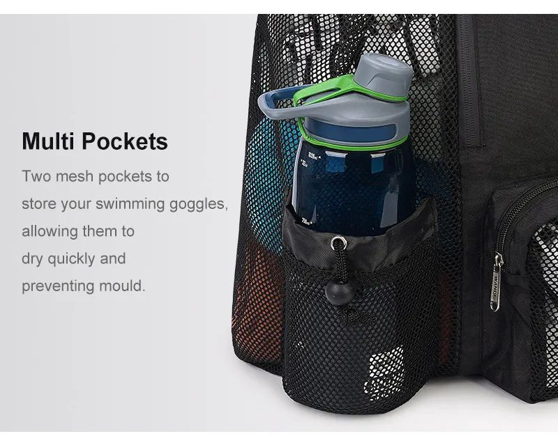 Beach Travel Sports Unisex Nylon Soft Waterproof Customizable Drawstring Backpack Detail 3