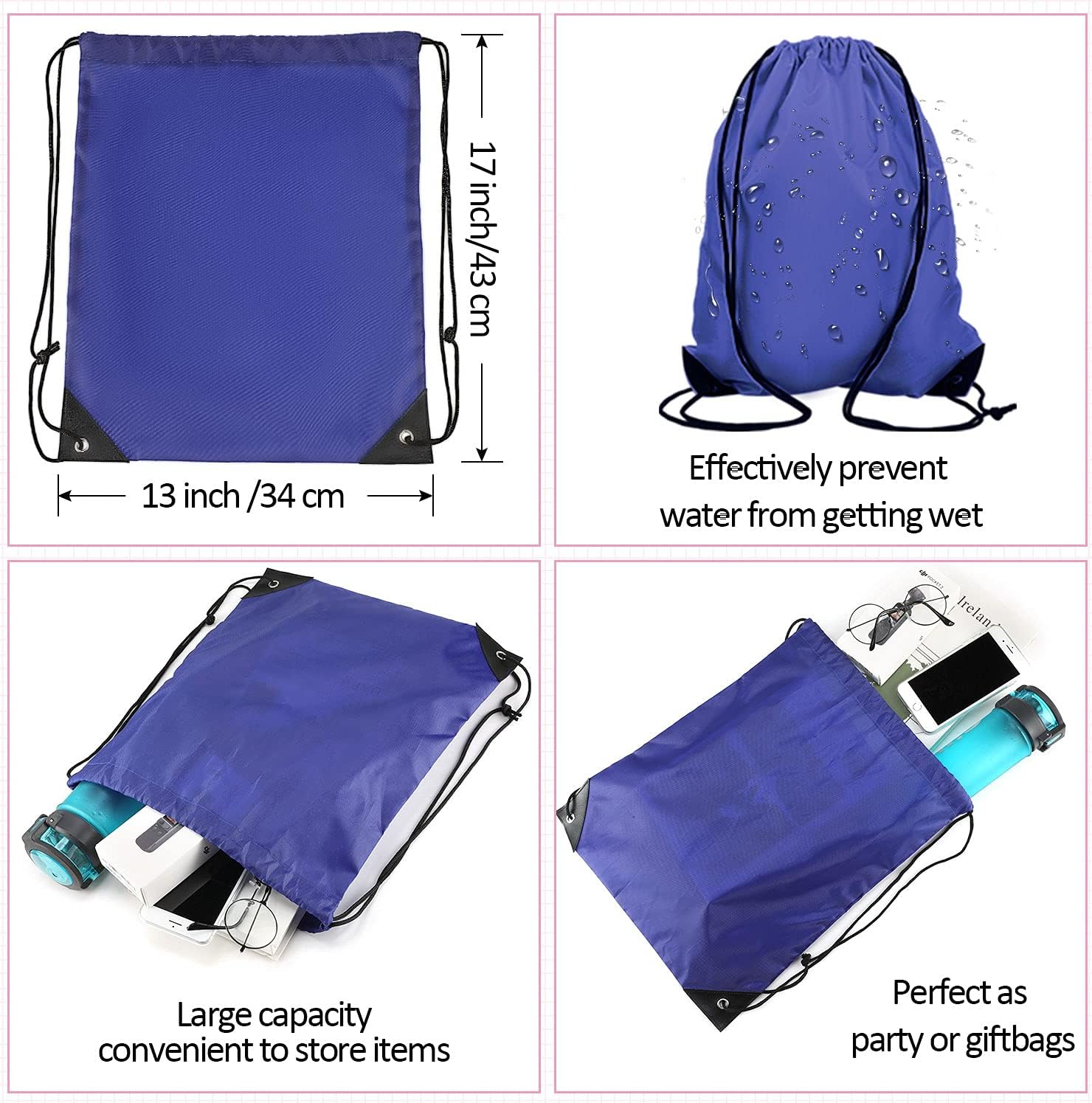 Wholesale Customized Promotional Cinch Bag Polyester Nylon Drawstring Shop Backpack with Custom Logos