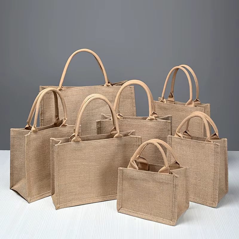 Custom Printed Canvas Jute Burlap Gift Bag Ideal for Wedding Favors Corporate Gifts Casual Outings