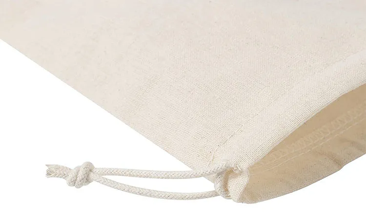 Custom Personalized Logo Printed Gift Canvas Cotton Double String Handbag Shoe Dust Drawstring Bag