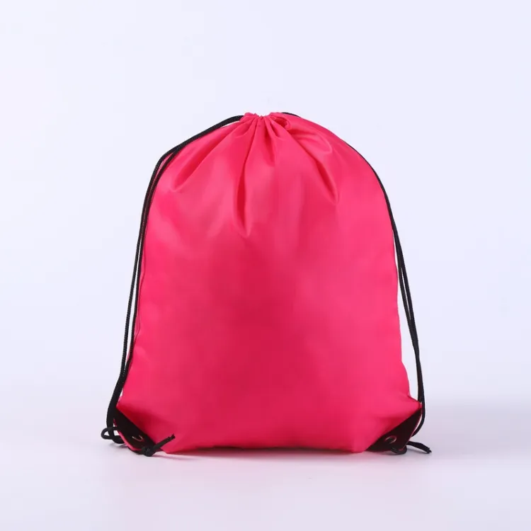 Wholesale 210d Sports Waterproof Polyester Nylon Drawstring Backpack Promotional for Kids