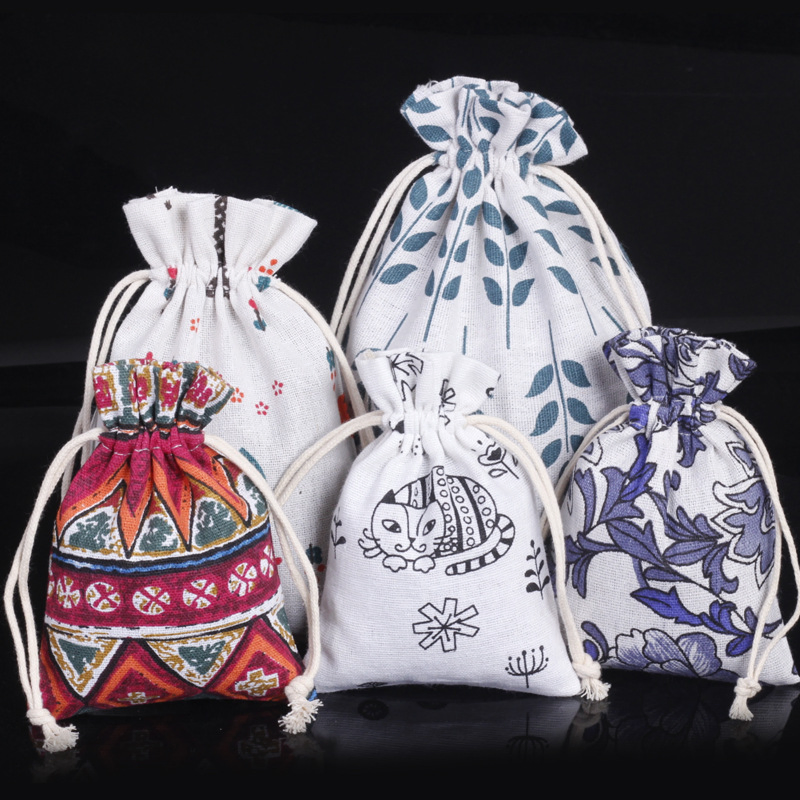 Factory Cheap Cotton Canvas Drawstring Bag Customized Heat Transfer Printing Promotional Drawstring Bags