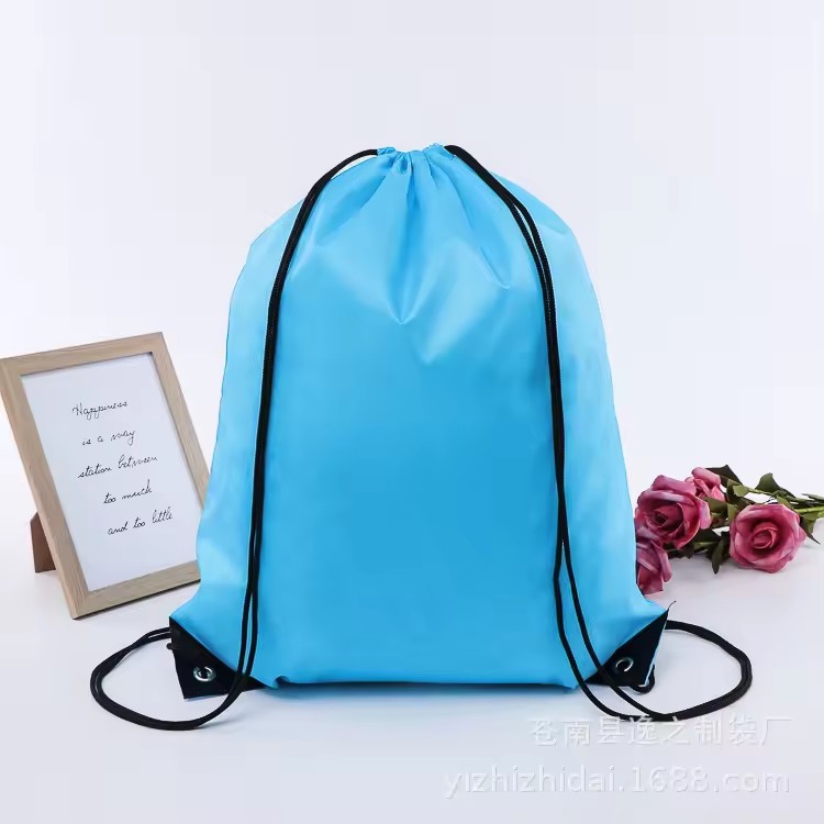 Custom logo Printed Promotional String Cinch Backpack Colorful 210D Polyesterpack Gym Sport Draw String Cinch Bag With Cords
