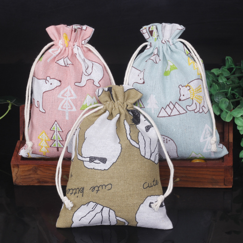 Factory Cheap Cotton Canvas Drawstring Bag Customized Heat Transfer Printing Promotional Drawstring Bags
