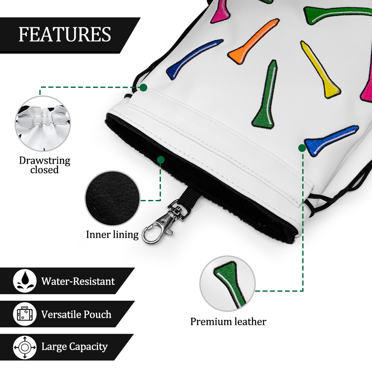 Golf Valuables Pouch Detail 2